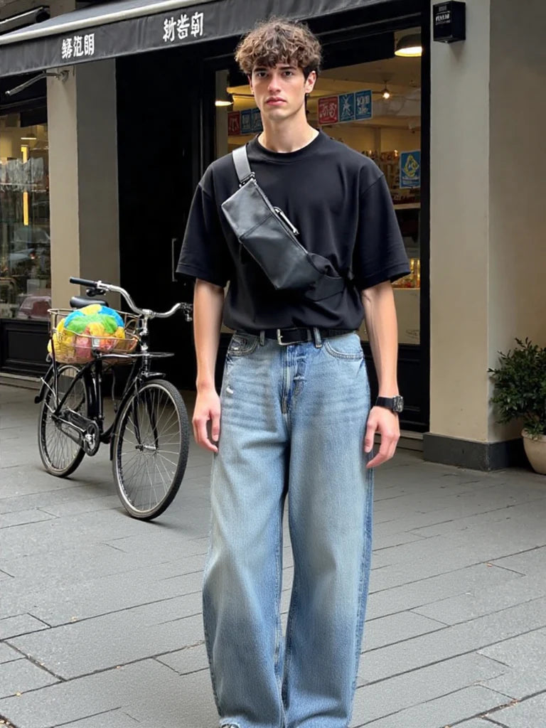 Clean Cut Baggay Fit Ripped Jeans