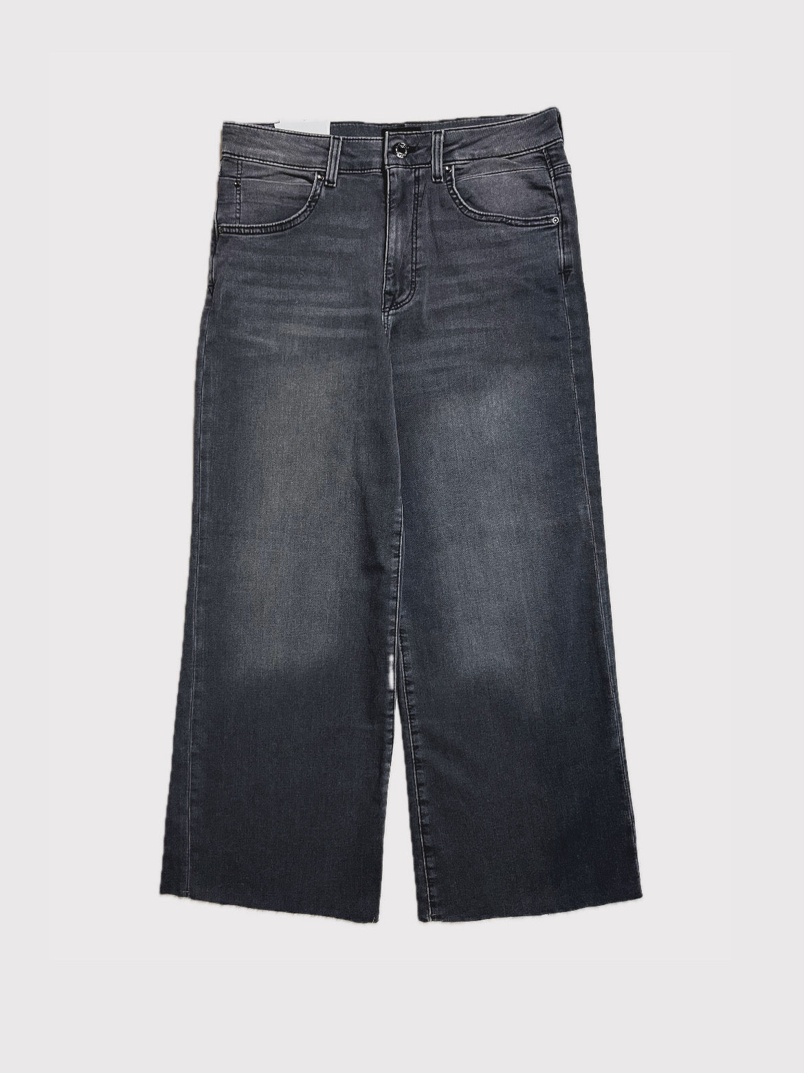 Wide Leg Frayed Hem Jeans
