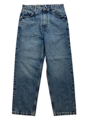 Pair of blue jeans on a white background