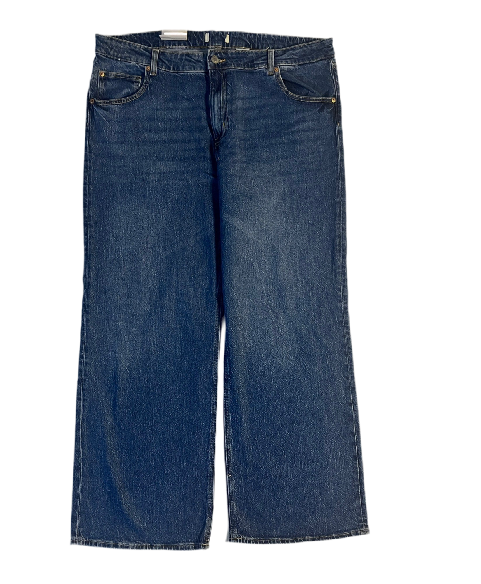 Pair of blue jeans on a white background