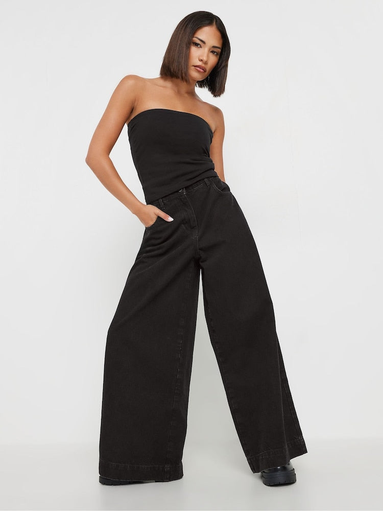 Wide Leg  Long Length Jeans