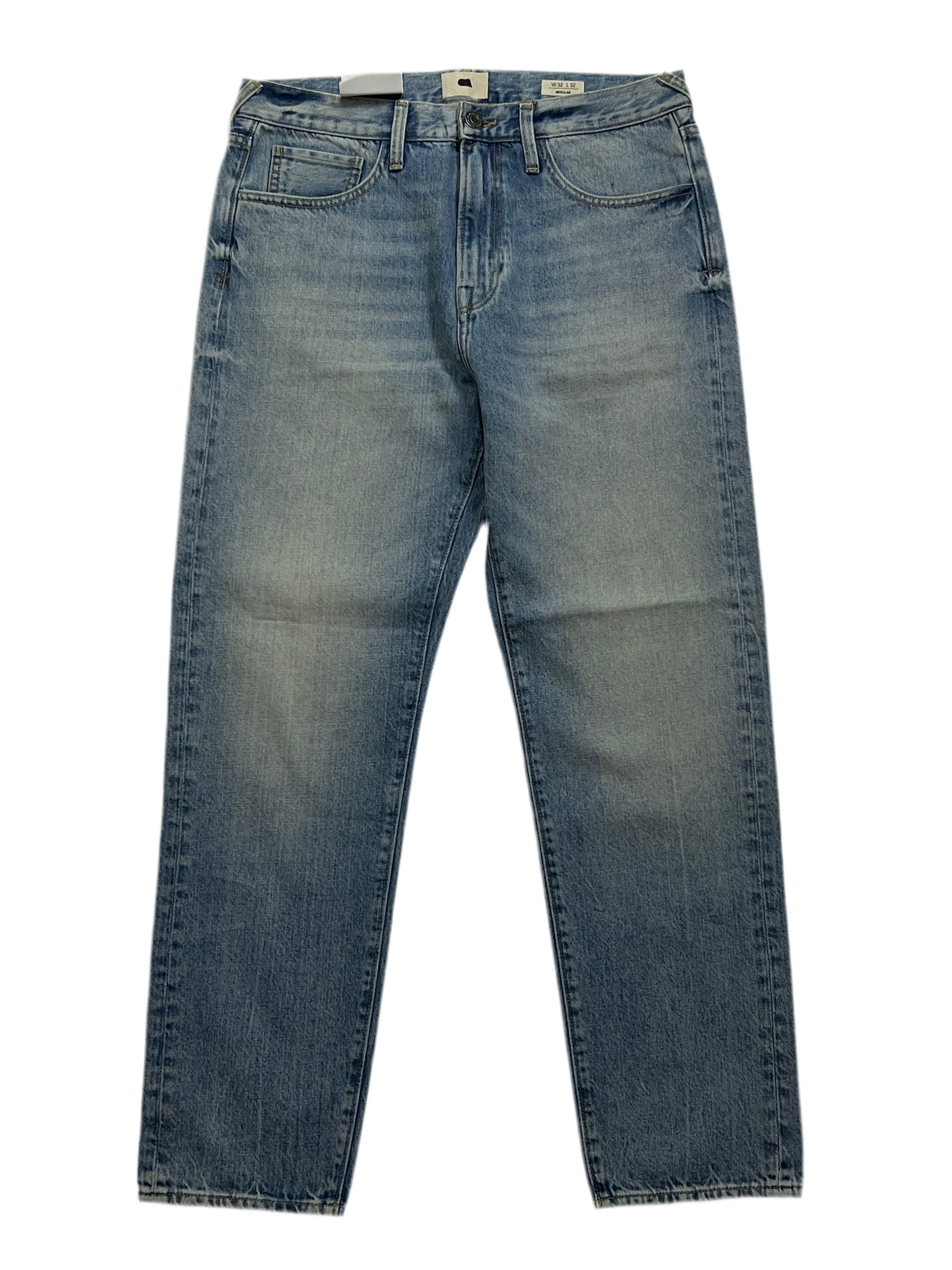 Pair of blue jeans on a white background