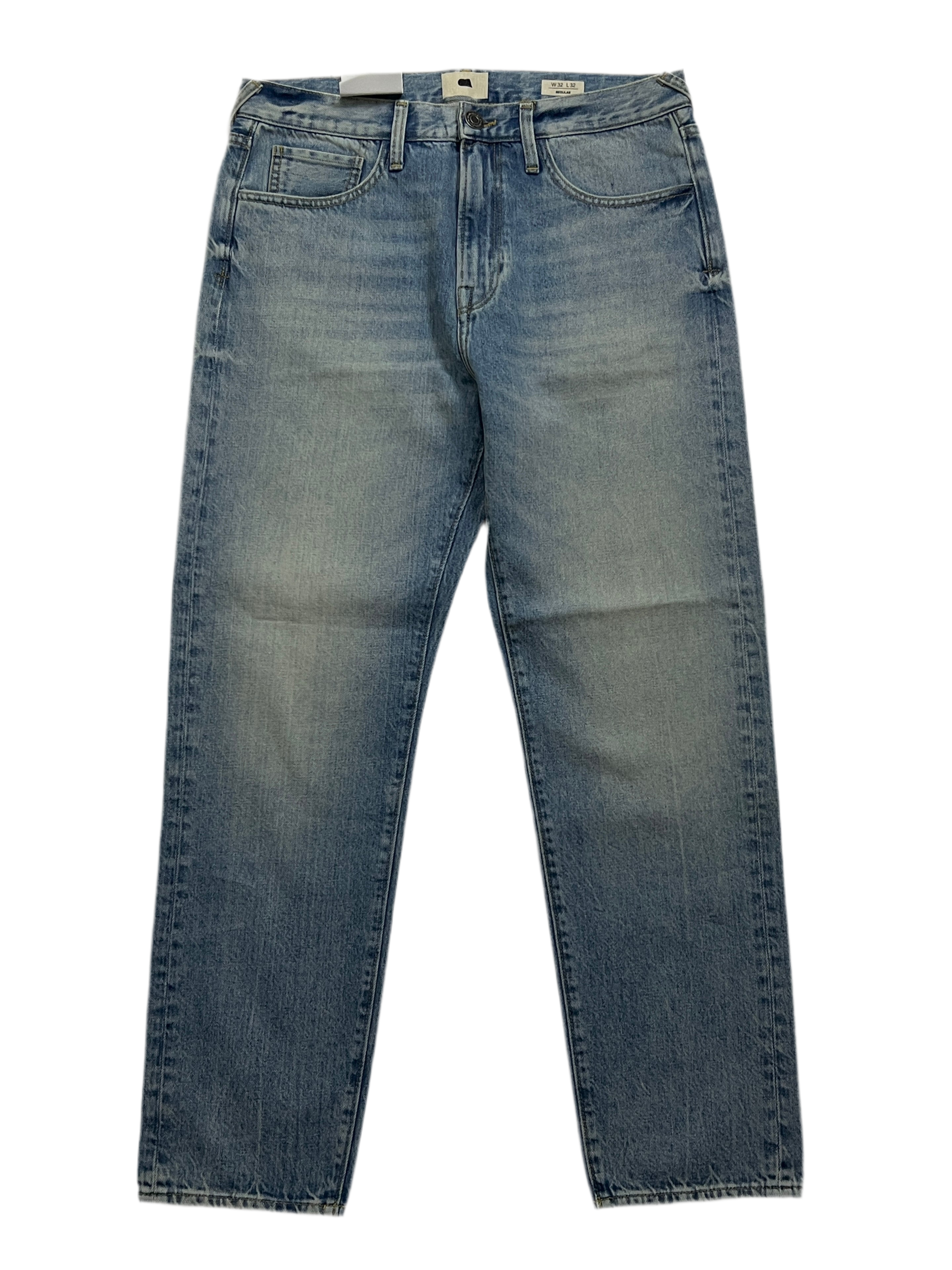Pair of blue jeans on a white background