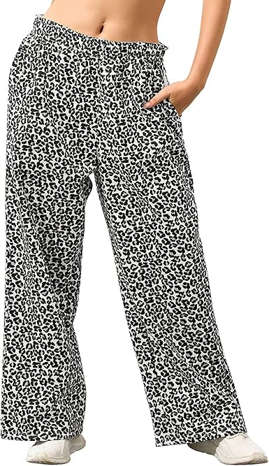 Wide-Leg Leopard Drawstring Jean’s