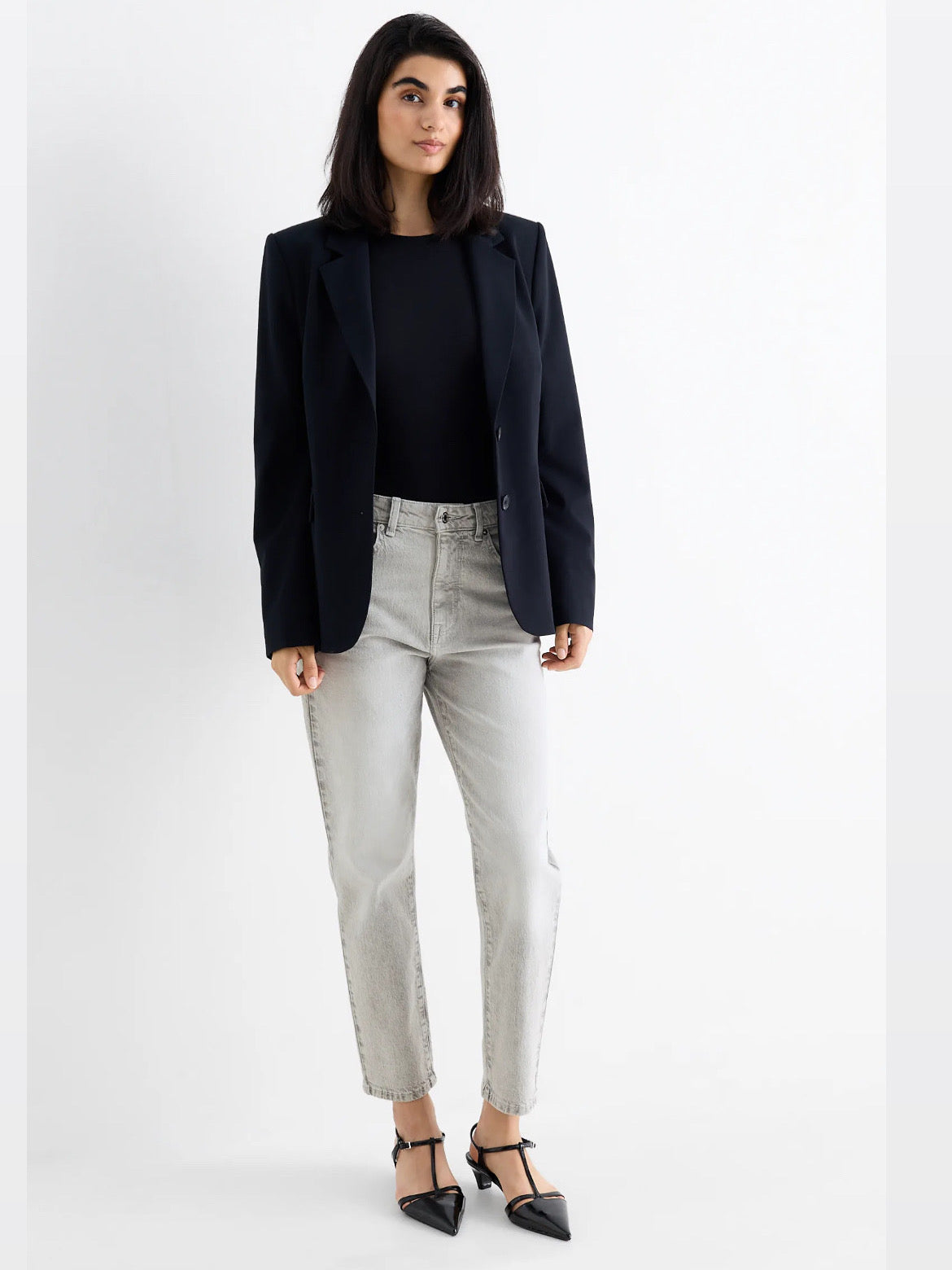Mom Jeans Light-Grey