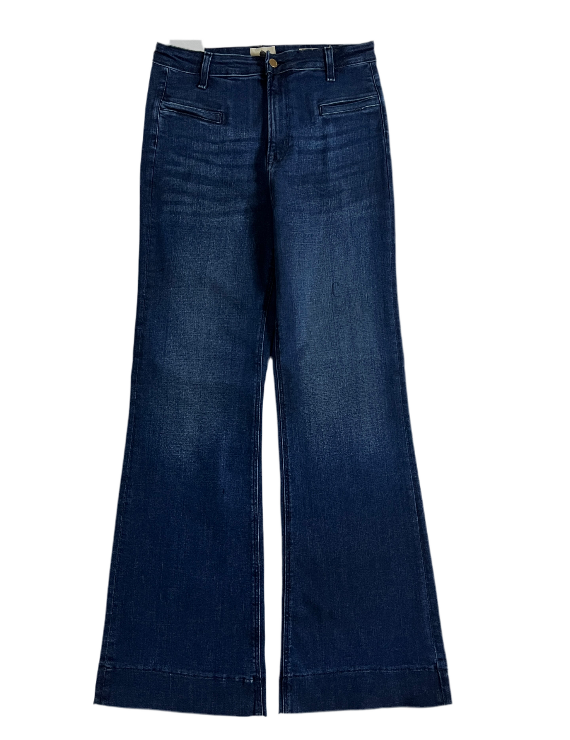 Pair of blue jeans on a white background