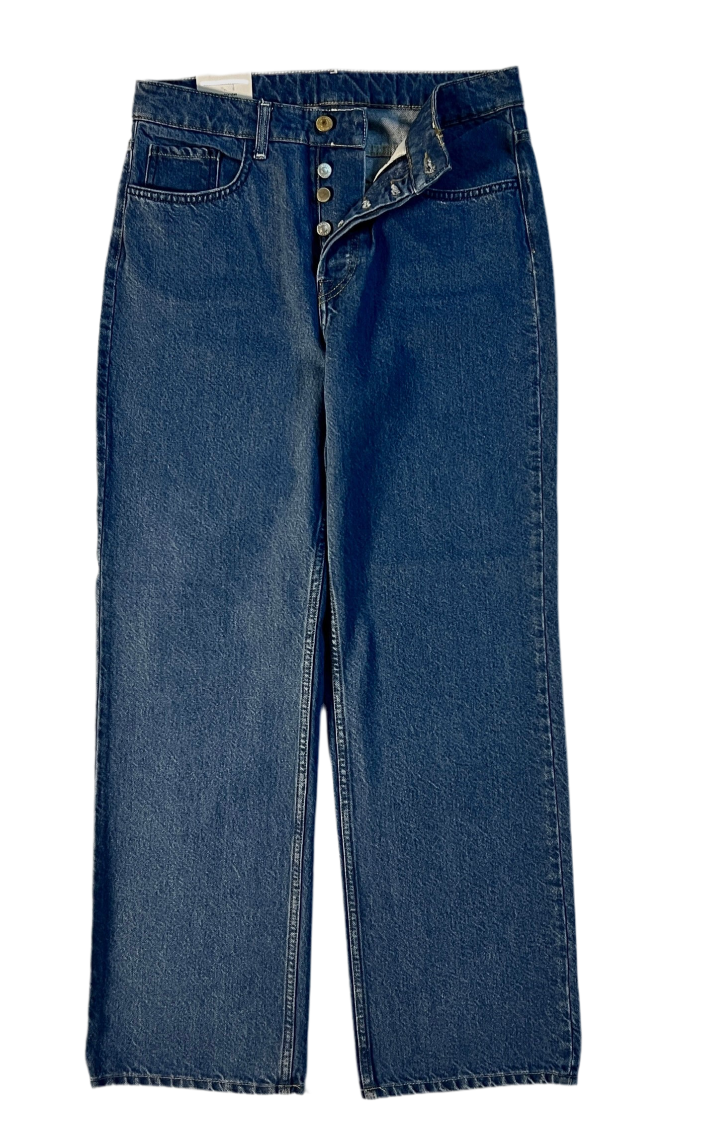 Blue jeans on a white background