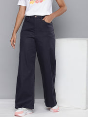 Ribcage wide-leg-high-rise-stretchable jeans