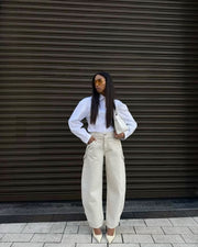 Balloon Fit off-White Jeans